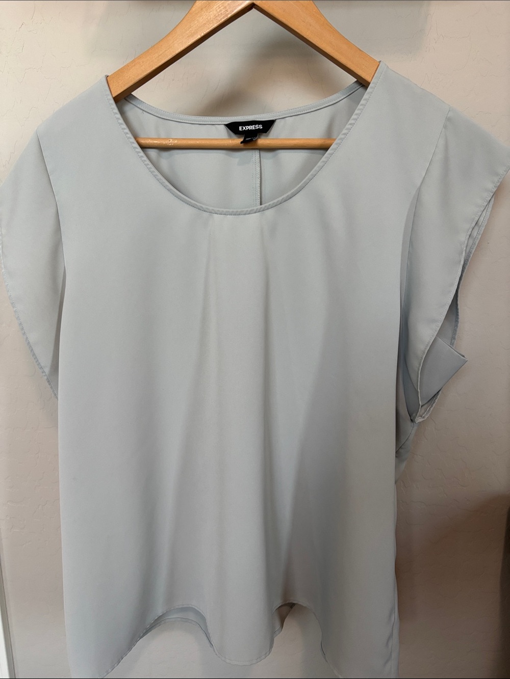 Express Pale Blue Flutter-Sleeve Blouse